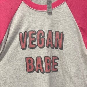 Vegan Babe Pink Raglan Tee
